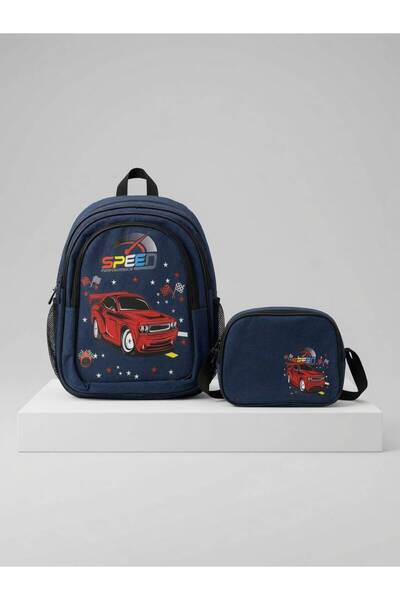 Kids Club Speed Written Boys' School Bag Blue