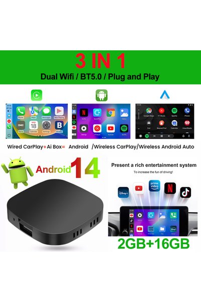 Choice K702 2G 16G 2026 صندوق أندرويد 13 كاربلاي الذكي من كوانكيت، محول USB ل...