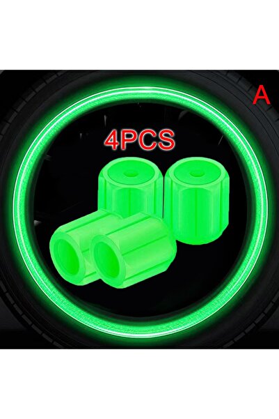 Choice A 4pcs Car Fluorescent Tire Valves Cap Luminous Valve Cap Glow In The ...