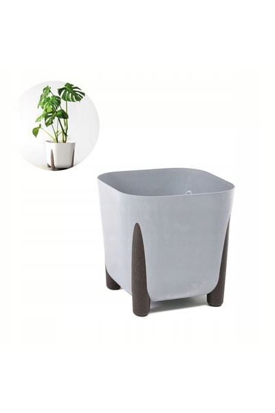 LAMELA BAG Jardinieră pătrată LAMELA Frida din beton gri 29x29cm