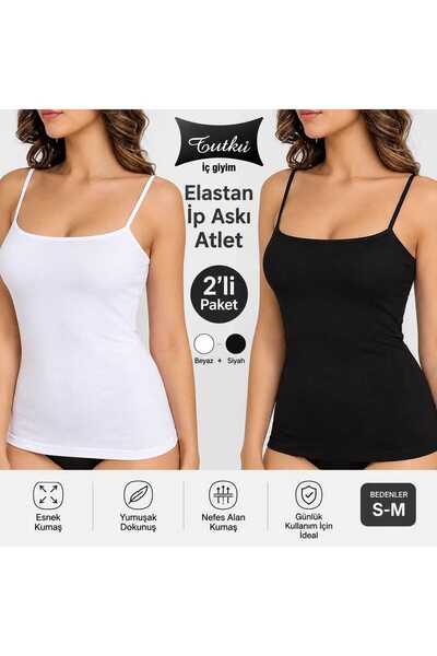 Tutku Double Women's Rope Strap Elastane Tank Top Packaged