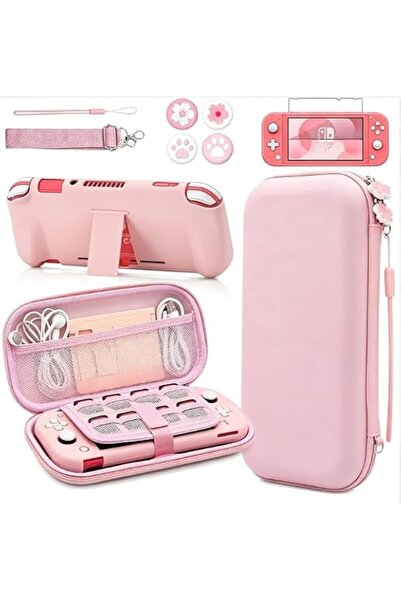 Generic Pink Travel Carrying Case Accessories Kit for Switch Lite, Hard Prote...