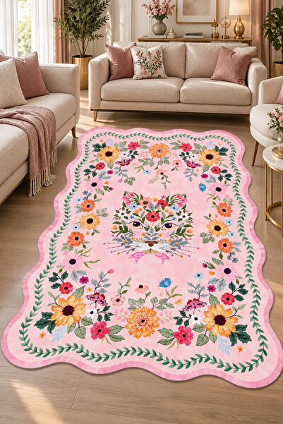 Dally Home Dijital Baskılı Kaymaz Taban Yıkanabilir Desenli Salon Halısı Mutf...