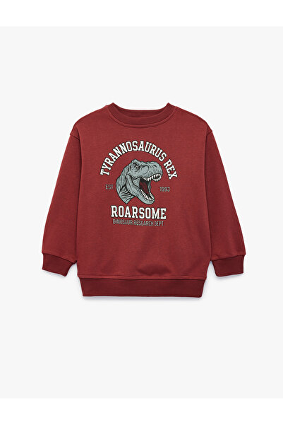 Koton Dinosaur Printed Crew Neck Long Sleeve Sweatshirt