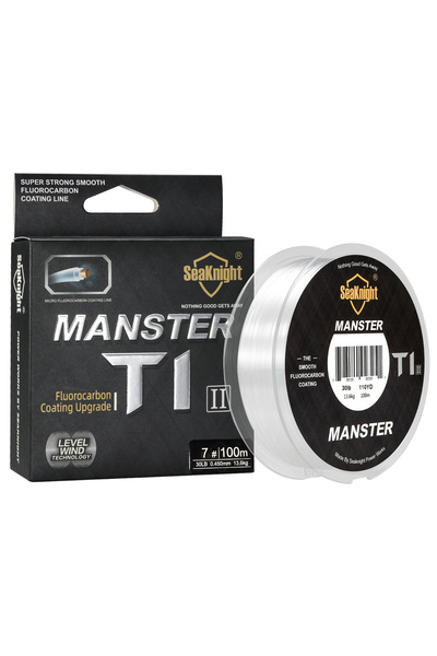 SeaKnight خيط صيد من ماركة MANSTER سلسلة T1 II بطول 100 متر وقوة 30 رطل وسمك ...