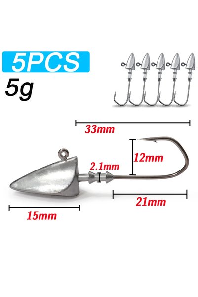 Choice 5g 5pcs 5pcs Metal Jig Head Hook 3.5g 10g 21g 35g Weight Crank Sharp F...