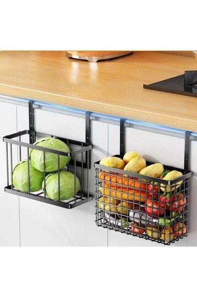 Generic 2 Pack Cabinet Door Organizer with Towel Bar, Over Cabinet Storage Ba...