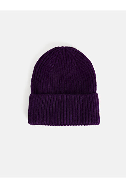 LC Waikiki Lcw Steps Purple Knitwear Plain Women's Beanie with Nevavm Difference