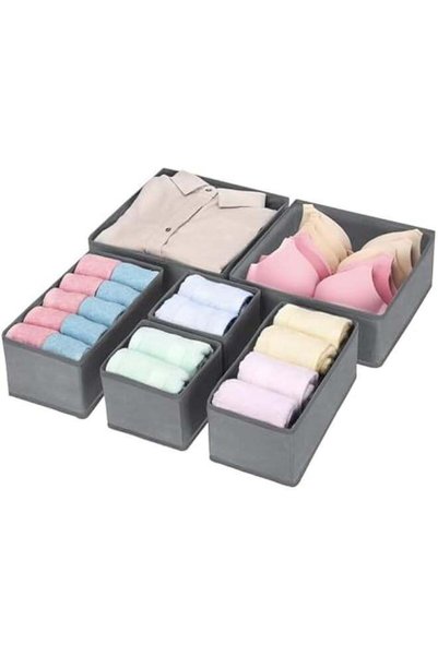Generic Set of 6 Foldable Clothes Drawer Organizers, Fabric Closet Dresser Dr...