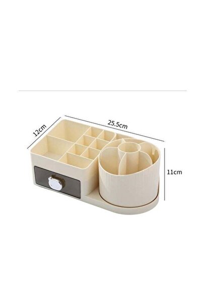 Generic 360° Rotating Makeup Organizer with Drawer, Large Capacity Dustproof ...