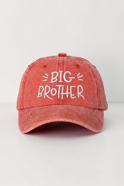 ŞapkaMania Orange Big Brother Embroidered Washable Vintage Men's Hat Ages 8+