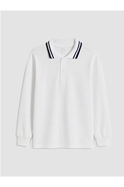 LC Waikiki White Polo Neck Boy's T-Shirt
