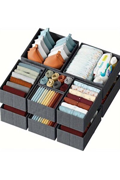 Generic 12-Pack Foldable Fabric Drawer Organizers - Multi-Use Storage Bins fo...