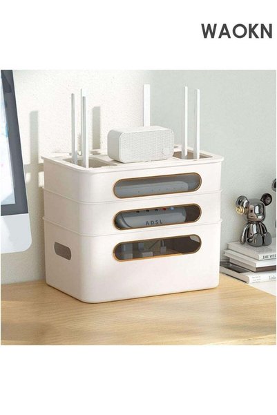 Generic Desktop WiFi Router Storage Box Plastic, 3 Tier Wireless Router Shelf...