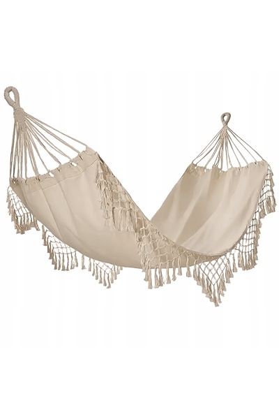 Krumad Hamac de grădină turistic boho rezistent dublu 150x190cm 120kg + geantă