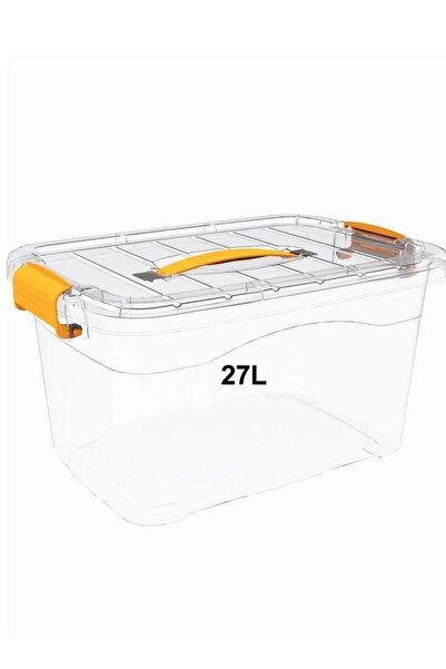 Generic 27L Clear Plastic Storage Box, Stackable Sealed Storage Bin with Lock...