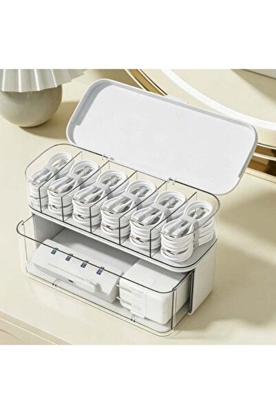 Generic Desktop Compartment Storage Box with Drawer, Clear Multi-Purpose Dust...