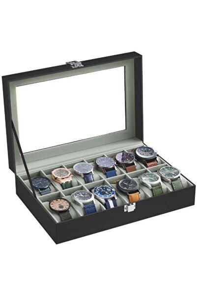 Generic SONGMICS Watch Box with 12 Slots, Watch Case with Glass Lid, Watch Di...