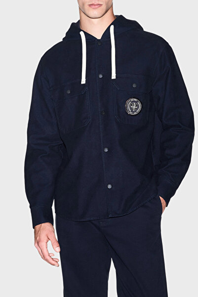 Armani Exchange % 100 Pamuk Oversize Göğüs Cepli Gömlek Erkek GÖMLEK XM003259...