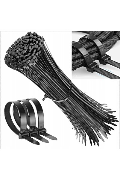 Erko Colier de cablu 4,8mm x 430mm Negru 100 bucăți