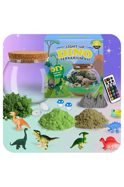 NO BRAND DINOZAUROI DE TERRARIU DIY, KIT LAMPĂ DE NOAPTE LED CU 13 CULORI PEN...