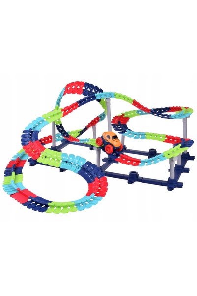 Jokomisiada PILOTĂ ELASTICĂ GIGANTICĂ PENTRU MAȘINI + MAȘINĂ 291 ELEMENTE 590...