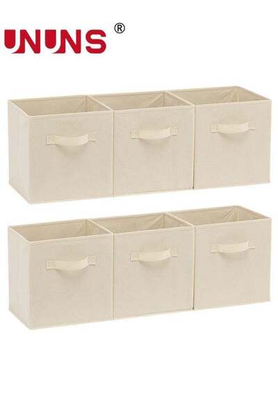 Generic 6 Pack Fabric Storage Cubes,Heavy Duty Grey Storage Bins,11 Inch Cube...
