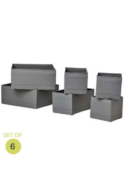 Generic Storage Box Set of 6, Organise Socks, Belts, Jewellery, Wardrobe, Che...