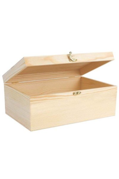 Generic Unfinished Wooden Box With Lid, 17 * 13 * 7.9cm Unfinished Wooden Box...