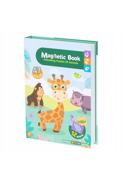 Luxma Puzzle magnetic Montessori cu animale, puzzle educativ, 47 de magneți