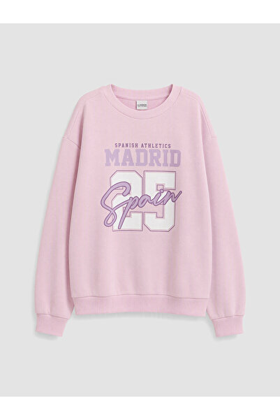 LC Waikiki Gencc Quality Lcw Kids Pink Printed Girls' Sweatshirt