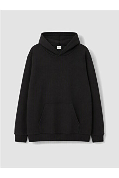 LC Waikiki Black Hooded Boys' Thick Sweatshirt