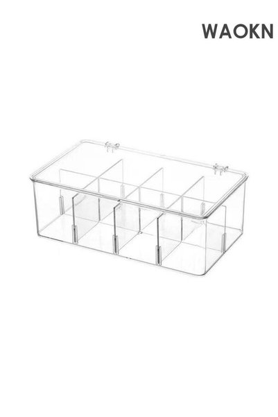 Generic Tea Chest Box, 1PCs , Tea Storage Box with 8 Compartments Holds up to...