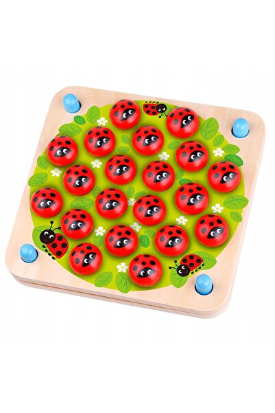 woopie Joc de memorie din lemn VERDE, Jucărie educativă, Puzzle cu buburuze