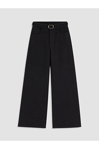 LC Waikiki Lcw Kids Black Girls' Gabardine Trousers with Nevavm Difference