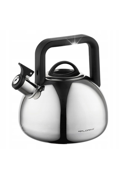 FLORINA Fierbător din oțel Infinity 2,5L gri cu fluier, pentru inducție și gaz