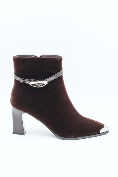 KRISTE BELL KristeBell İthal Kadife Topuklu Kadın Bot KB 26 0048 K