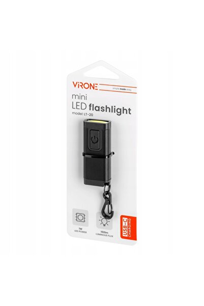 Virone LANTERNĂ MINI/BRELOC LED COB 150 LM, 180 mAh, 5500 K - ON-LT-20