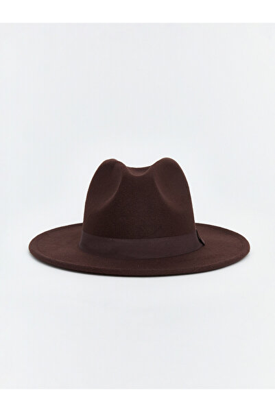 LC Waikiki Two Mt Shop Quality Lcw Accessories Brown Plain Women's Fedora Hat
