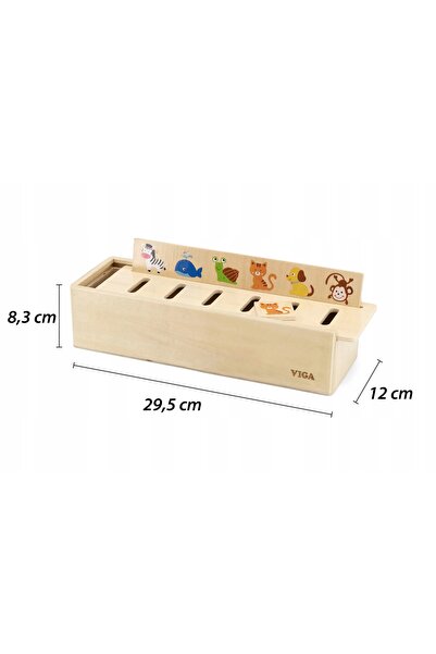Viga Joc educativ din lemn de sortare, Animale Fructe Legume Montessori