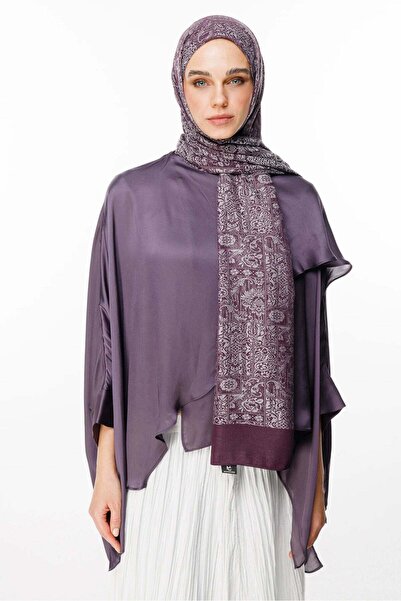 Mooncorn Henna Pattern Double Sided Shawl Purple-Grey
