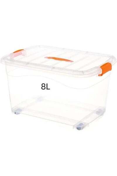 Generic 1pcs Plastic Storage Boxes, 8L Clear Stackable Containers With Lockab...
