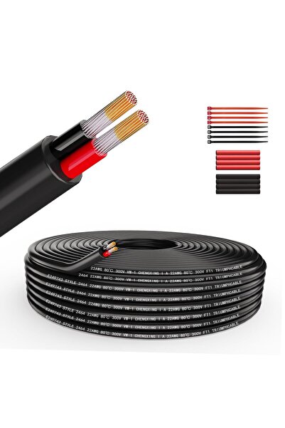 OtherMax Cablu Electric cu 4 Fire PVC Power Cupru Flexibil Negru 15m