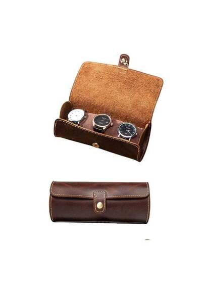 Generic Genuine Leather Watch Box for 3 Watches,Watch Case Organizer, Vintage...