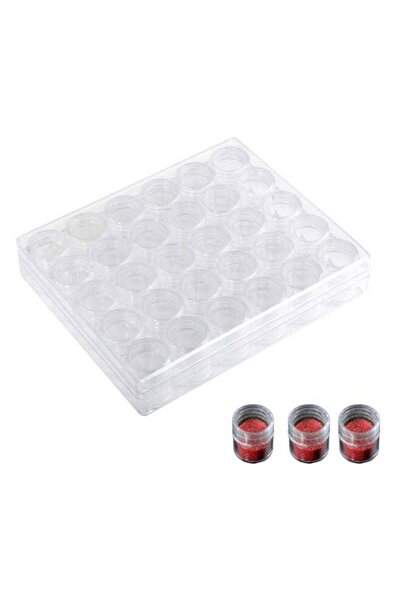 Generic 30PCS Grids Bead Organizer Clear Plastic Bead Storage Containers Set ...