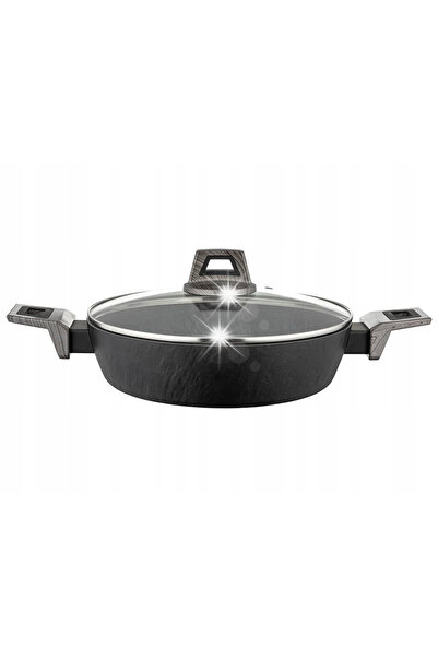 FLORINA Oală joasă Japandi 26 cm 2,2L din aluminiu negru lată