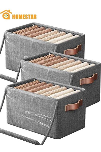 Generic 3 Pieces Cloth Storage Box, Foldable Closet Drawer Box with Transpare...