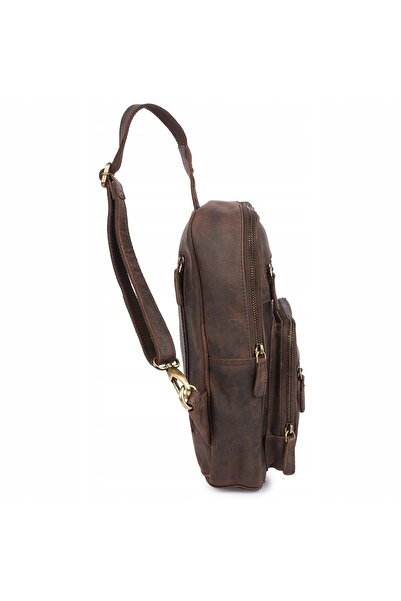 Beltimore Rucsac/geantă din piele, tip poștaș, la modă, cu 2 compartimente