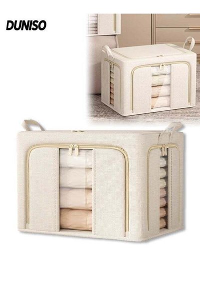 Generic Foldable Clothes Organizer Box Storage, Wardrobe Storage Bin for Blan...