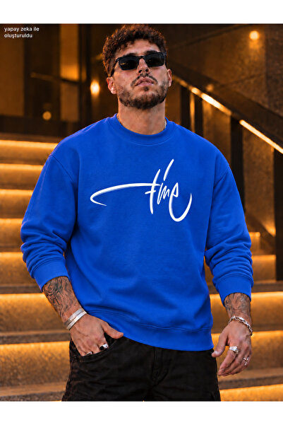 caddekombin Men's White Time Signature Printed Crew Neck Casual Regular Fit S...
